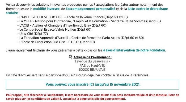 programme inscription